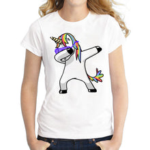 Dabbing Unicorn t-shirt Women T Shirt Short Sleeve t-shirts O-Neck Tops Fashion Panda/Pug Cat Cartoon Printed Hip Hop Tee Shirts