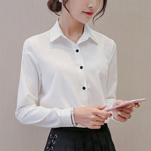 BIBOYAMALL White Blouse Women Chiffon Office Career Shirts Tops 2017 Fashion Casual Long Sleeve Blouses Femme Blusa