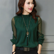 2017 Fashion Spring Autumn Chiffon Blouse New Korean Casual Ruffle Collar Shirt Long Sleeve Women Shirts Tops Plus Size Blusas