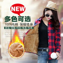 Winter Velvet Thick Keep Warm Plaid Blouse Female Long Sleeve Tops Women 2018 Winter Casual Checked Blouse Thick Cotton Shirts